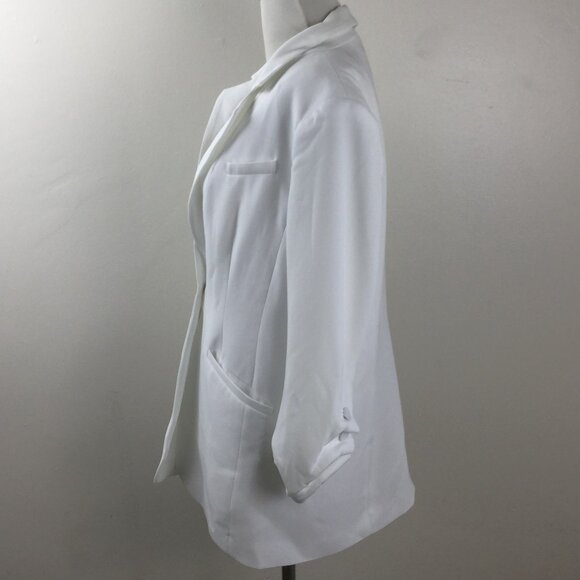 Cinq a Sept White Khloe Ruched-Cuff Blazer 8 - Picture 6 of 14